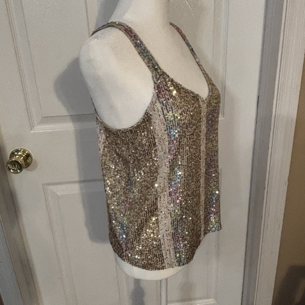 Alter'd State Sequin Rainbow Tank Top Size Small -Stretchy - Picture 5 of 9